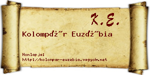 Kolompár Euzébia névjegykártya